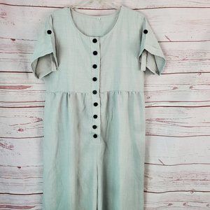 Gray Button Front Jumpsuit Jumper Size XL